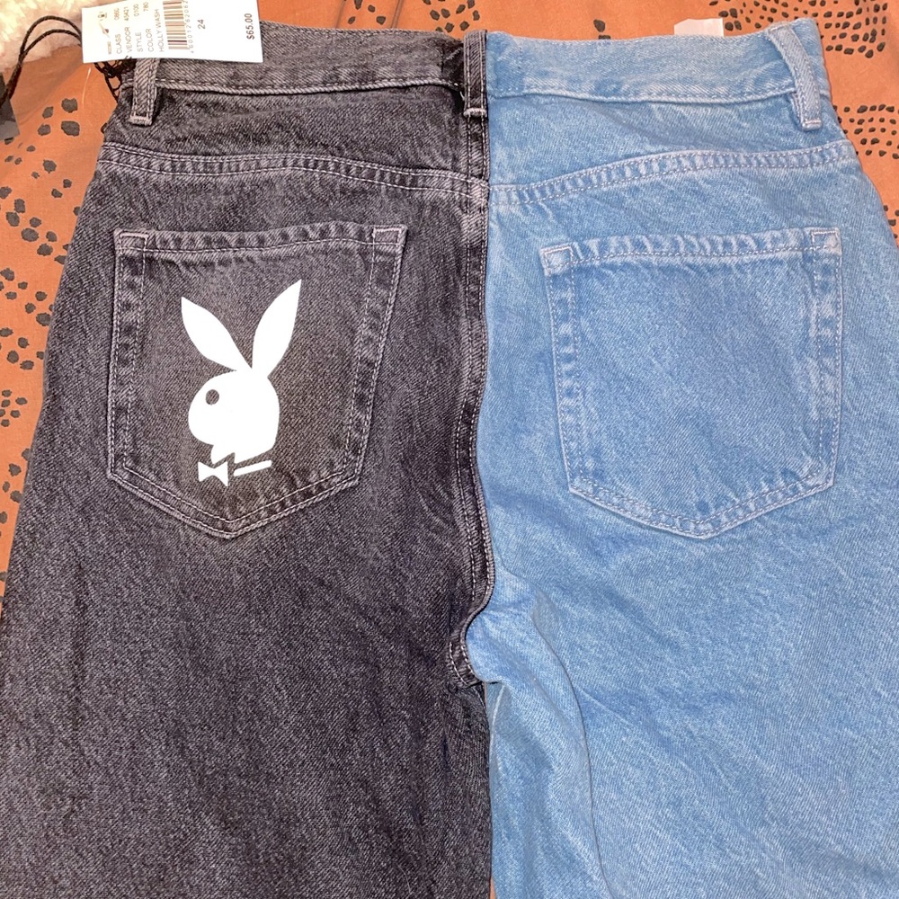🖤Playboy split black and blue denim jeans by Pacsun 💙
